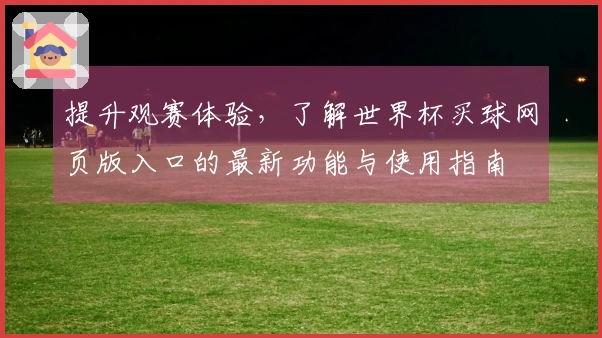 提升观赛体验，了解世界杯买球网页版入口的最新功能与使用指南